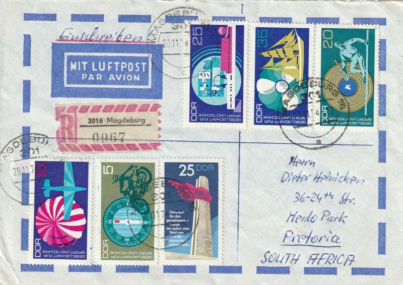 Germany DDR Cover Registered Einschreiben - 1971 1972 - Society for Sport and Technology Socialist