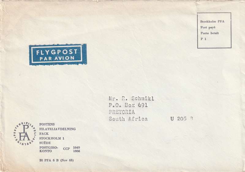 Sweden Cover - Postage Paid Stockholm
