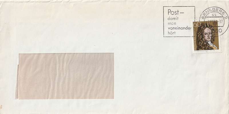 Germany Cover - 1980 - Gottfried Wilhelm Leibniz philosopher Slogan Post damit man voneinander hort