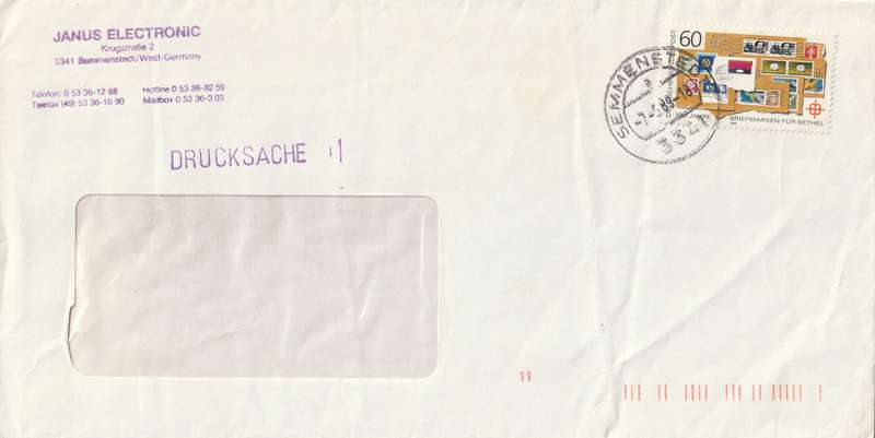 Germany Cover - 1988 - Postage Stamps for Bethel Stamps on Stamps