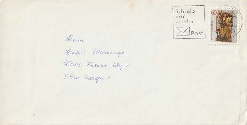Germany Cover - 1981 - Tilman Riemenschneider Slogan Schreib mal wieder