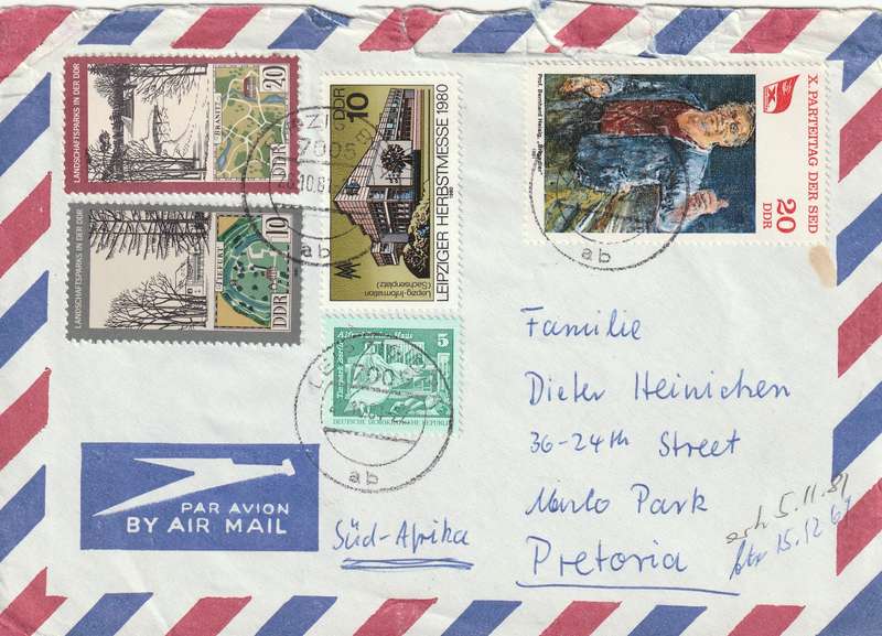 Germany DDR Cover Registered Einschreiben - 1980 1981 - Communist Party Congress Autumn Fair Leipzi