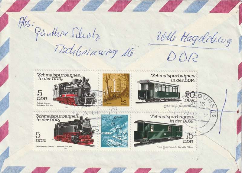 Germany DDR Cover Registered Einschreiben - 1980 1981 1982 - Poisonous Plants Flowers Railroad Trai
