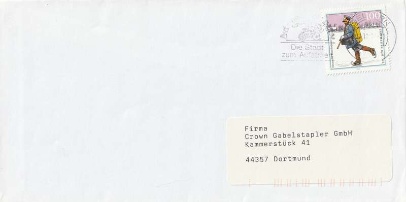 Germany Cover - 1994 - Mail Delivery Spreewald Stamp Day Slogan Aufatmen Bicycle Dinosaur