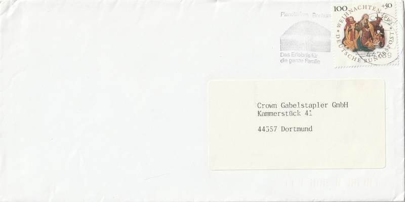 Germany Cover - 1993 - Weihnachten Slogan Planetarium Bochum Christmas