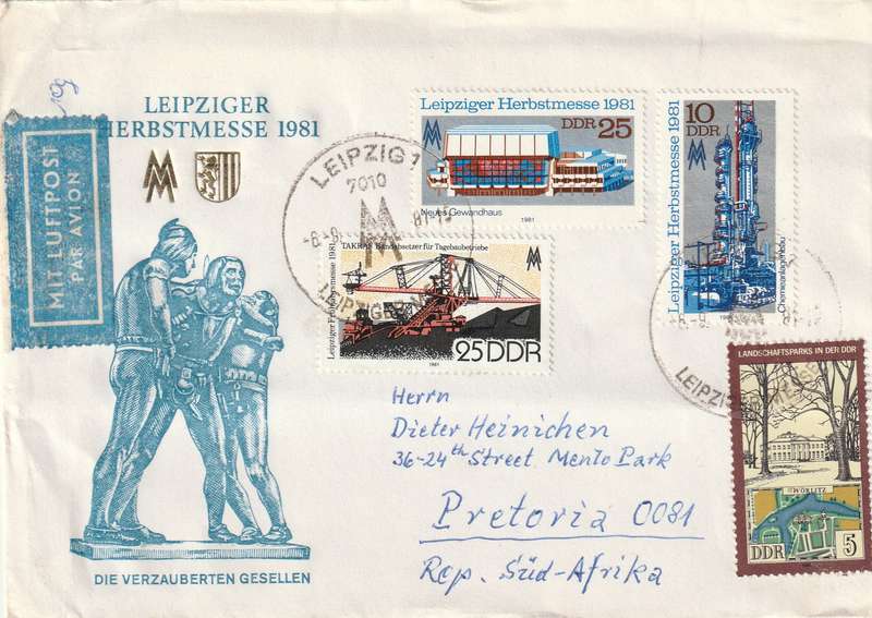 Germany DDR Cover - 1981 - Leipzig Autumn Fair Parks and Maps Worlitz
