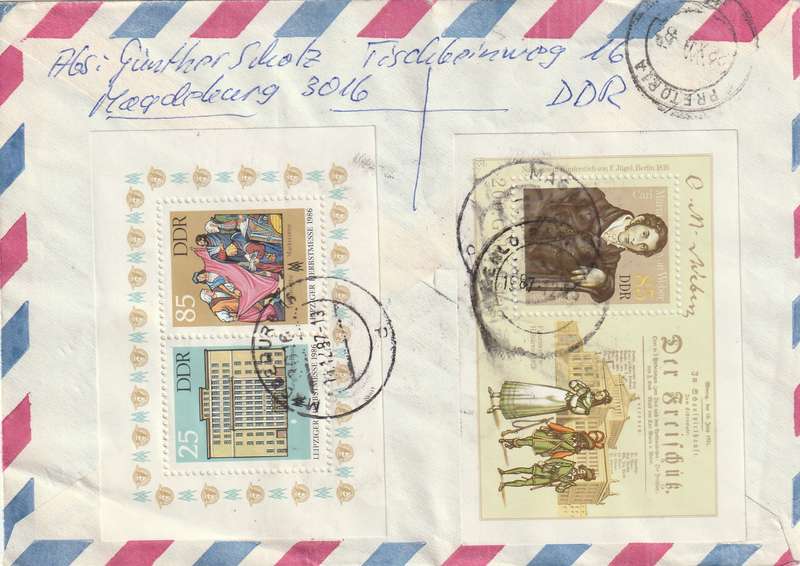 Germany DDR Cover Registered Einschreiben - 1986 1987 - Sports Championships Spartikiade Leipzig Au