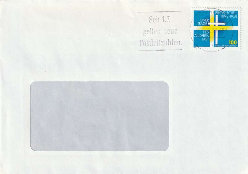 Germany Cover - 1993 - Birger Forell Swedish Priest Slogan gelten neue Postleitzahlen
