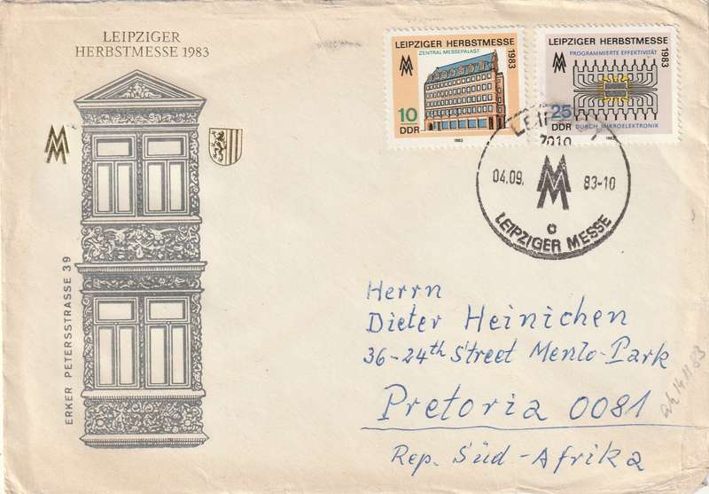 Germany DDR Cover - 1983 - Lepzig Autumn Fair