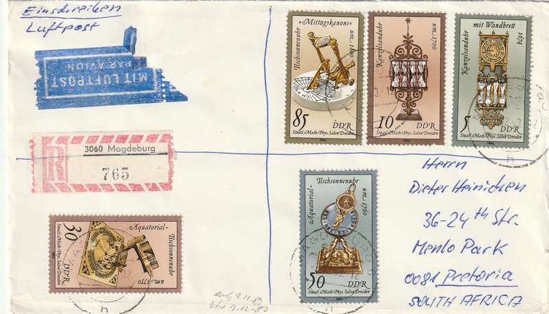 Germany DDR Cover Registered Einschreiben - 1983 - Sand Glasses and Sundials Clocks