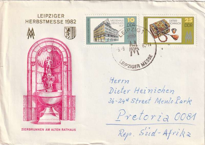 Germany DDR Cover FDC - 1982 - Leipziger Messe Leipzig Autumn Fair