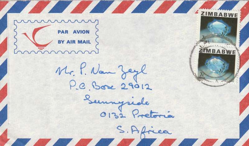Zimbabwe Cover - 1980 - Minerals Semi Precious Stones Definitive Blue Topaz