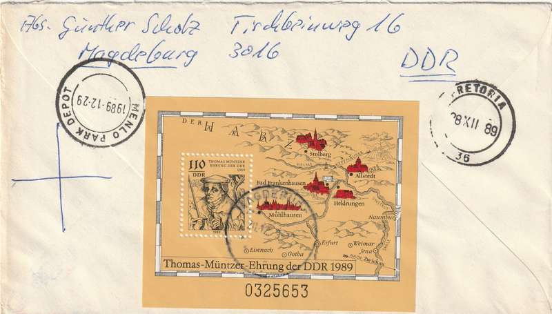 Germany DDR Cover - 1988 - Einschreiben Registered Paintings of Ships Mariners Society Thomas Muntz