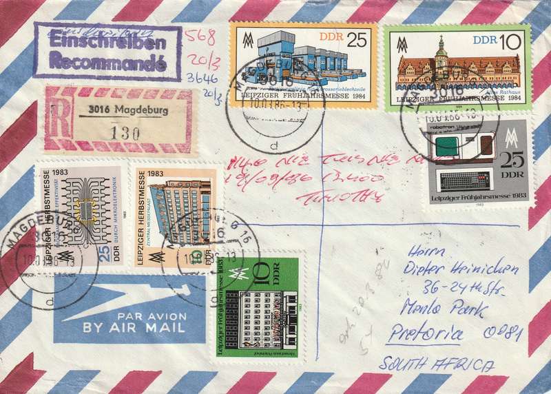 Germany DDR Cover Registered Einschreiben - 1983 1984 - Leipzig Autumn Spring Fair 35 Years DDR Rep