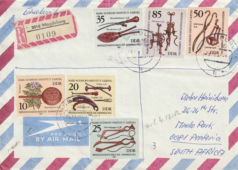 Germany DDR Cover Einschreiben Registered - 1981 - Historic Medical Instruments Book Art Exhibition