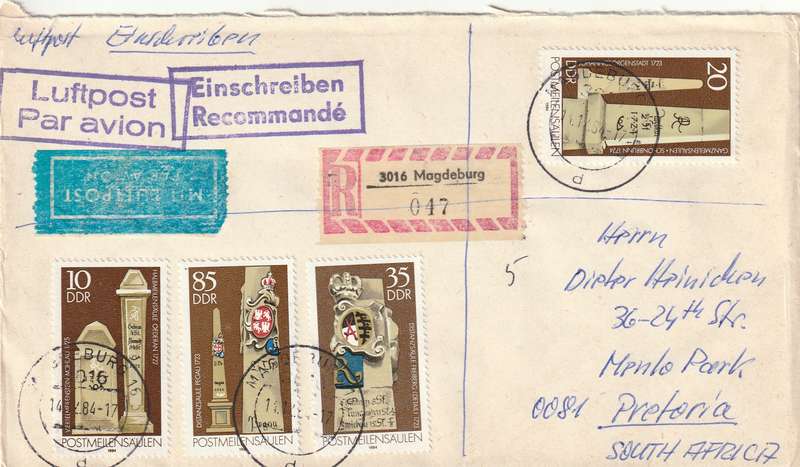 Germany DDR Cover Einschreiben Registered - 1981 1984 - Schmalspurbahnen Postal Milestones