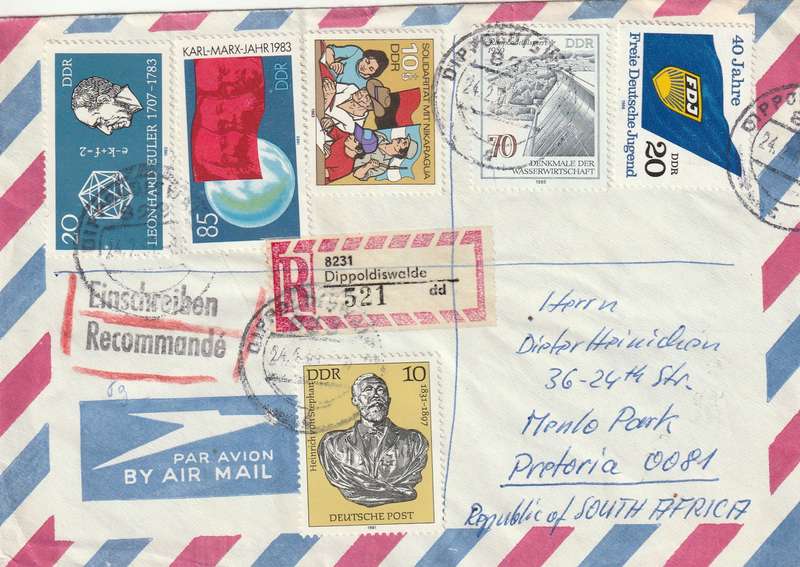 Germany DDR Cover Registered Einschreiben - 1985 1987 1983 - Liberation from Fascism Berlin von Ste