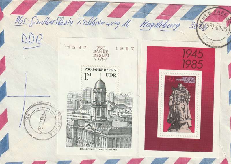 Germany DDR Cover Registered Einschreiben - 1985 1987 1983 - Liberation from Fascism Berlin von Ste