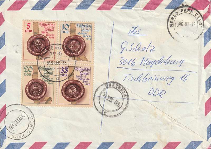 Germany DDR Cover Registered Einschreiben - 1984 - Historic Seals Castles Falkenstein Neuenburg Bur