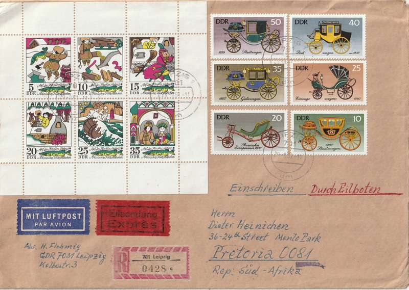 Germany DDR Cover Registered Einschreiben - 1973 1976 - Folktale At the Bidding of the Pike Histori