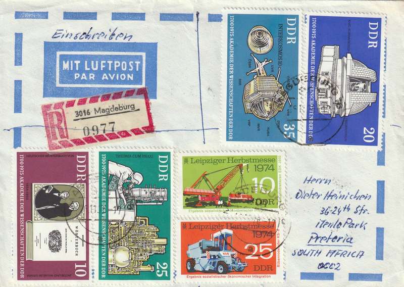 Germany DDR Cover Einschreiben Registered - 1974 1975 - Leipzig Fair Academy of Sciences