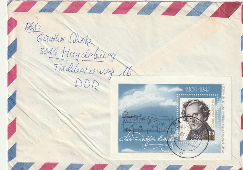 Germany DDR Cover Einschreiben Registered - 1983 1984 - City Coat of Arms COA Felix Mendelssohn Com