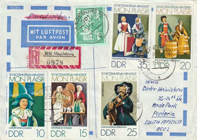 Germany DDR Cover Einschreiben Registered - 1974 - Mon Plaisir Arnstadt Castle Museum Eisenhuttenst