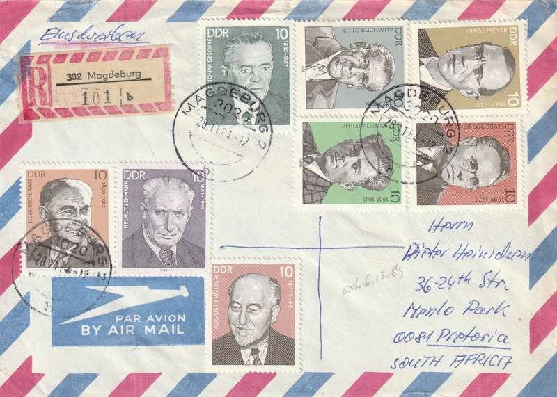 Germany DDR Cover Einschreiben Registered -  1977 1979 1981 1982 - Working-class Leaders Labor Lead