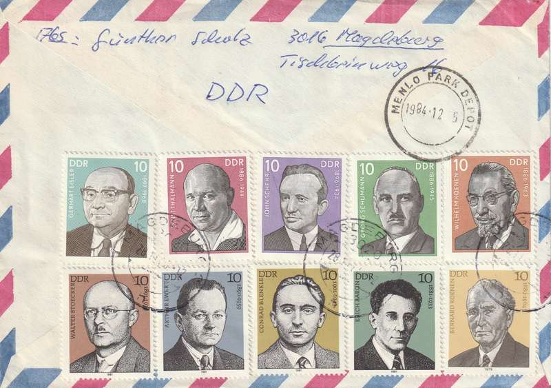 Germany DDR Cover Einschreiben Registered - 1980 1982 - Workers Festival Rostock Working-class Lead
