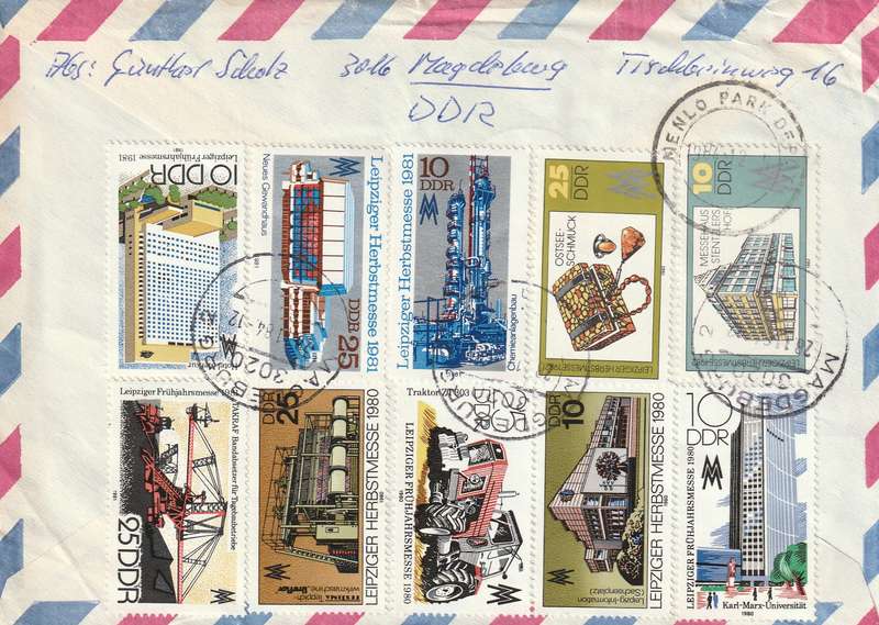 Germany DDR Cover Einschreiben Registered -  1977 1979 1981 1982 - Working-class Leaders Labor Lead