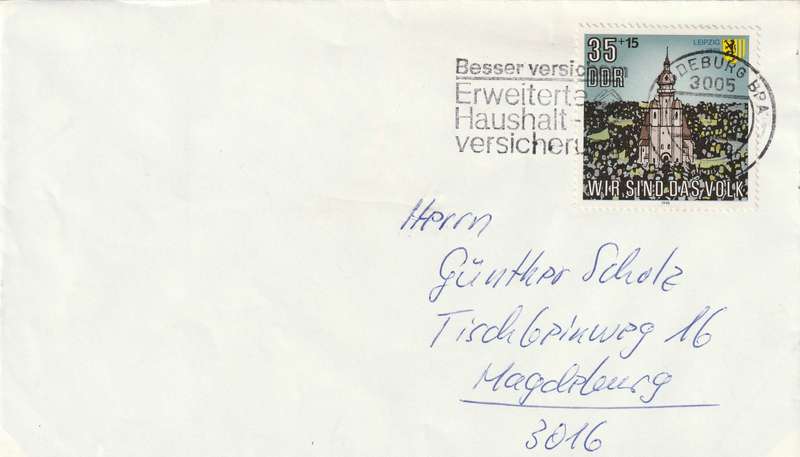 Germany DDR Cover - 1990 - We are the People Wir Sind das Volk Slogan Erweiterta Haushalt-versicher