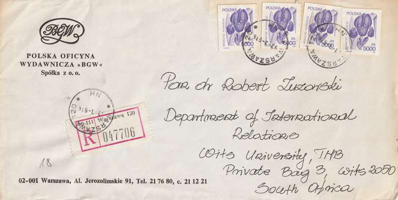 Poland Cover - 1989 1994 - Flowers Wild rose roses Basilica of St Brigida Gdansk