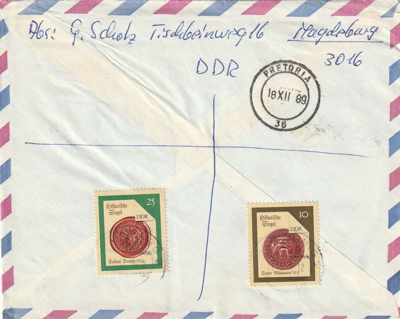 Germany DDR Cover Einschreiben Registered - 1986 1987 1988 - Leipziger messe Leipzig Fair Seals Bri