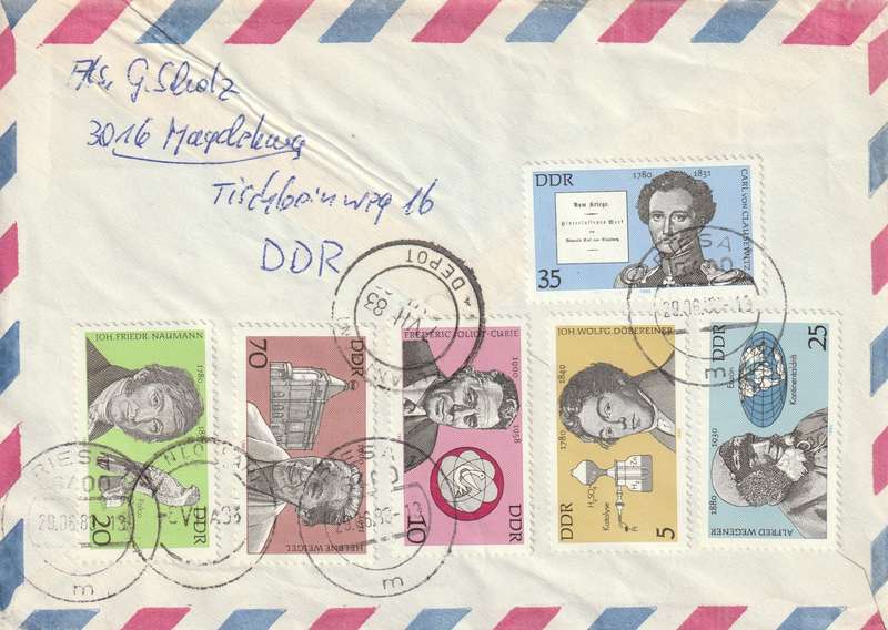Germany DDR Cover Einschreiben Registered - 1978 1980 - Famous Germans Dietzgen Doblin Loch Brugsch