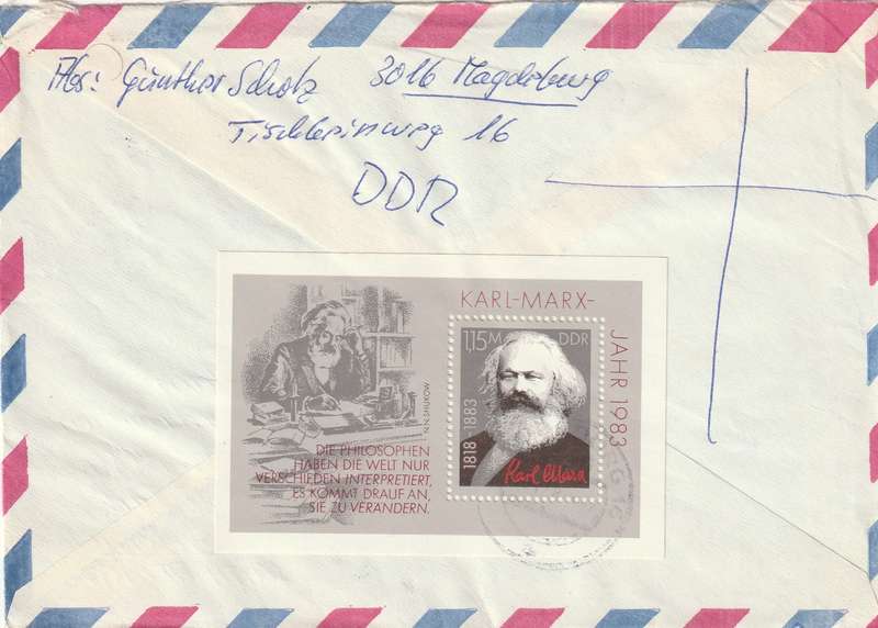 Germany DDR Cover Einschreiben Registered - 1980 1983 - Paintings Frans Hals Karl Marx