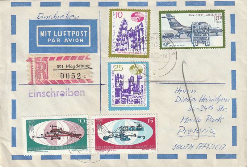 Germany DDR Cover Einschreiben Registered - 1969 1970 1971 - Leipzig Messe Fair