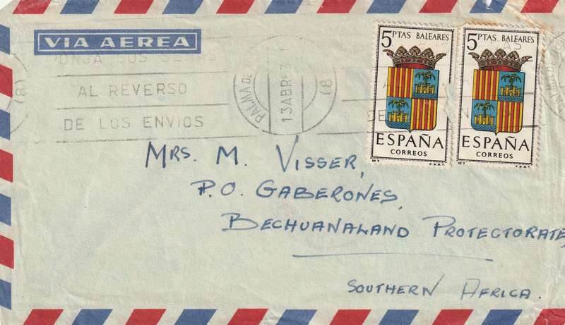 Spain Cover - 1962 - Coat of Arms COA Baleares Slogan Al reverso de los Envios