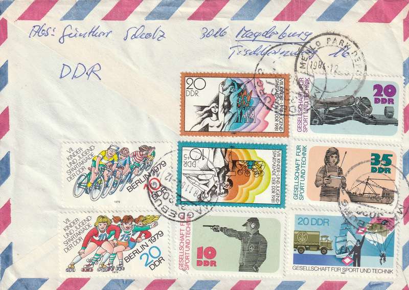 Germany DDR Cover Einschreiben Registered - 1979 1981 1982 - 30 Anniversary Youth Spartakiad Games