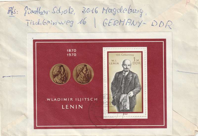 Germany DDR Cover Einschreiben Registered - 1970 - Lenin Solidarity Vietnam FDGB Socialist Unity Pa