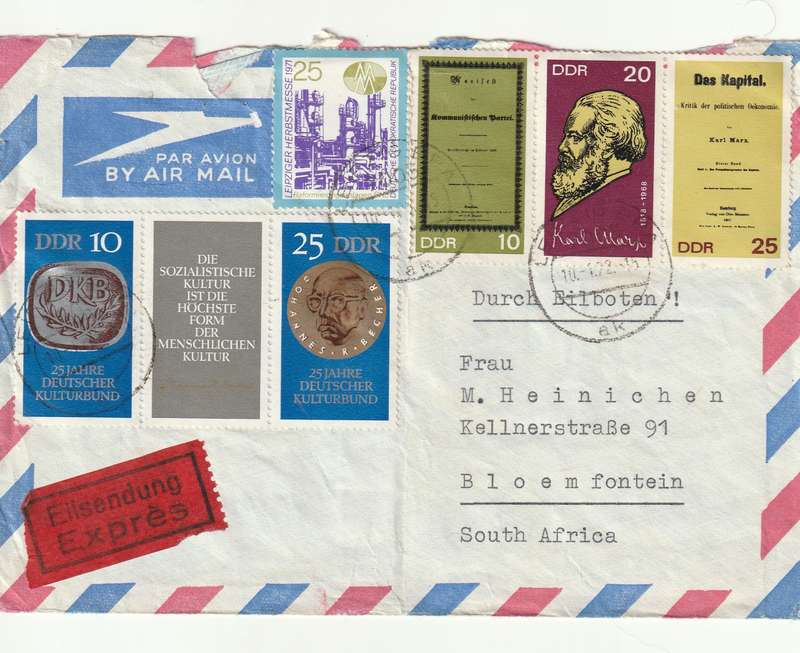 Germany DDR Cover Einschreiben Registered -  1968 1970 - Karl Marx Kulturbund Leipziger Messe Fair