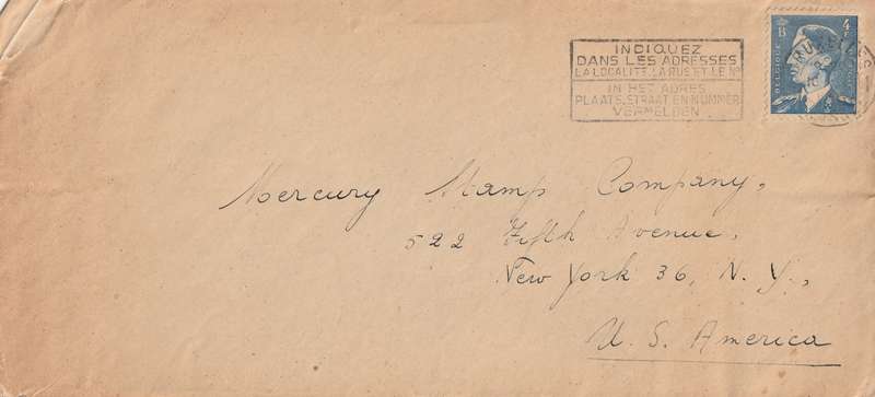 Belgium Cover - 1952 - King Baudouin Slogan In get adres plaats straat en nummer vermelden
