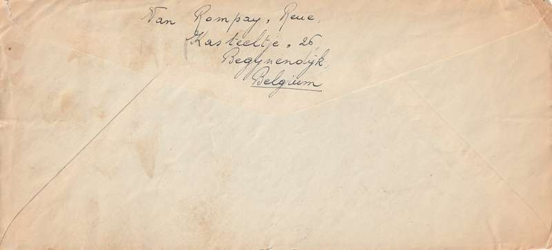Belgium Cover - 1952 - King Baudouin Slogan In get adres plaats straat en nummer vermelden