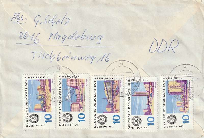 Germany DDR Cover Einschreiben Registered - 1969 - Views of Cities 20th Anniversary