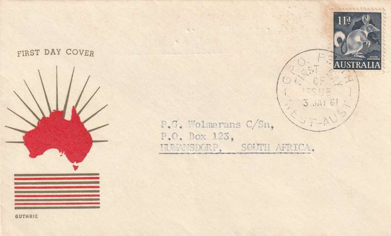Australia Cover FDC - 1959 1961 - Definitive Rabbit Bandicoot