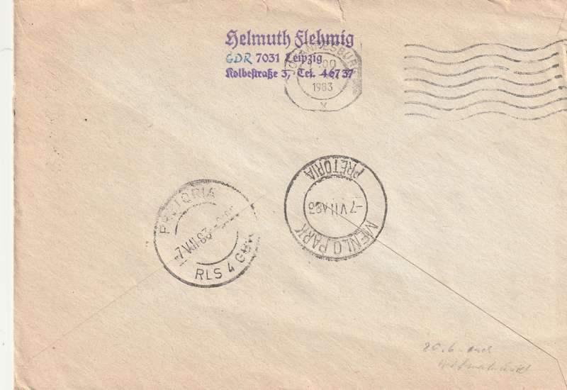 Germany DDR Cover Eilsendung - 1983 - Johannes Brahms Composer