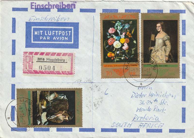 Germany DDR Cover Einschreiben Registered - 1973 - Paintings Memorial, Langenstein-Zwieberge