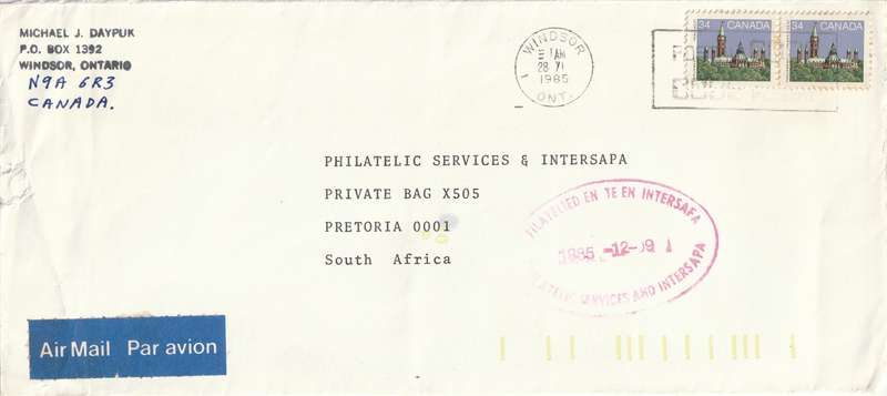 Canada Cover - 1982 1985 - Parliament Library Windsor Slogan