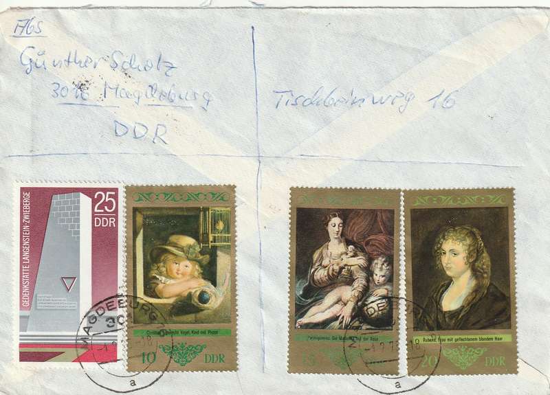 Germany DDR Cover Einschreiben Registered - 1973 - Paintings Memorial, Langenstein-Zwieberge