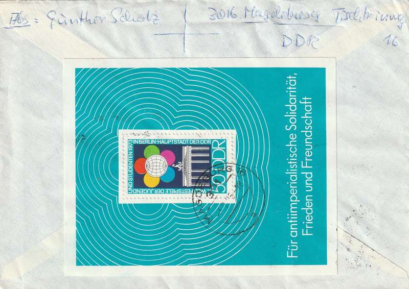 Germany DDR Cover Einschreiben Registered - 1973 - Great Theatrical Theatre Productions UN Youths a