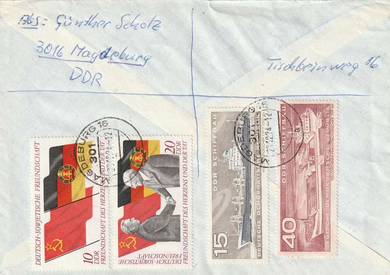 Germany DDR Cover Einschreiben Registered - 1972 - German-Soviet Friendship Ships Ship Building